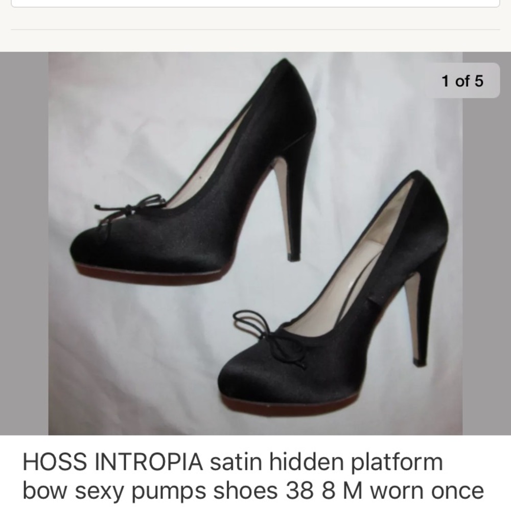 HOSS INTROPIA satin hidden wedge high heel shoes 8